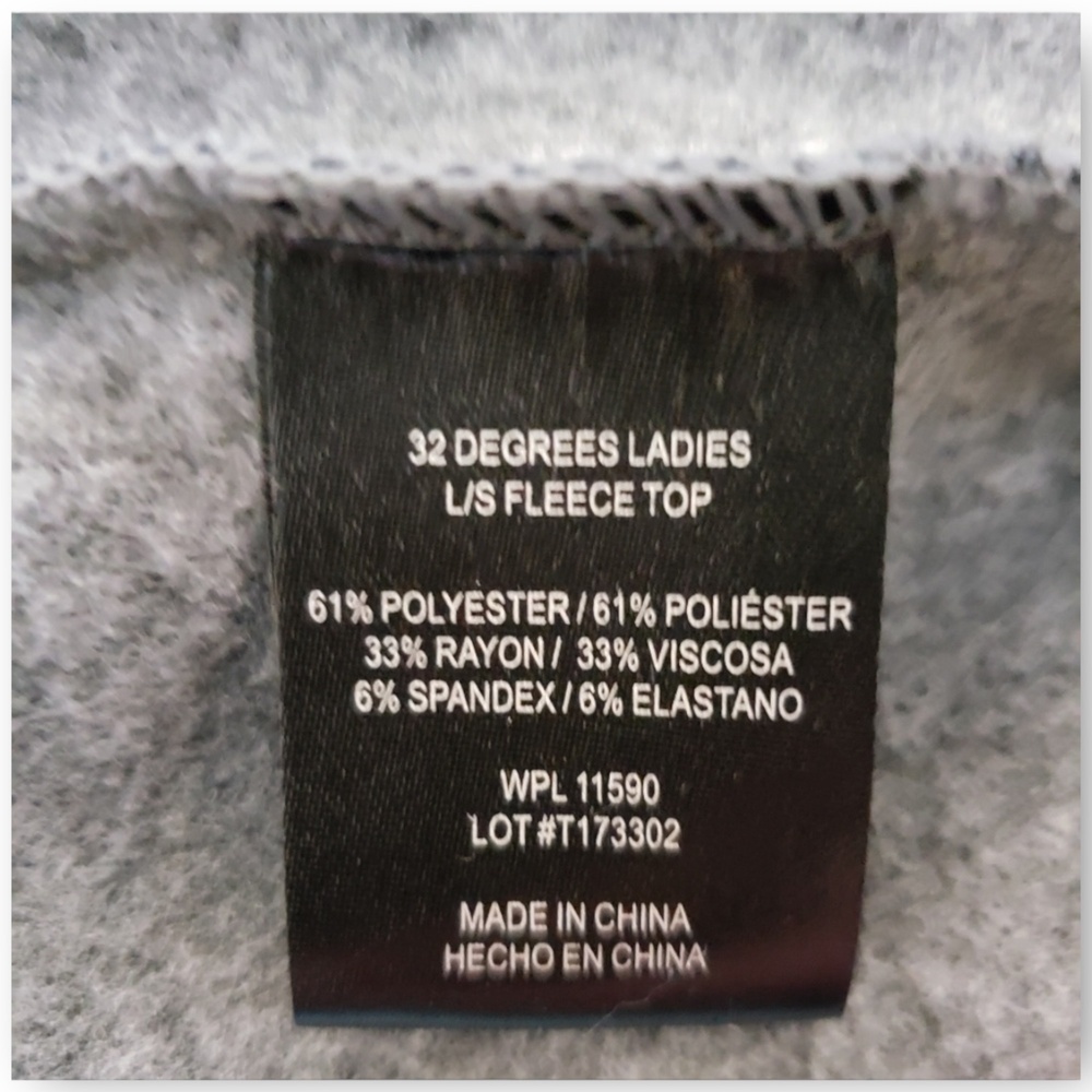 NWT 32 Degrees Ladies Soft Fleece Top – Black Space Dye, Medium - Picture 7 of 7
